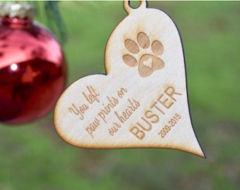 You left paw prints on our hearts Ornament, paw prints Ornament, custom Ornament