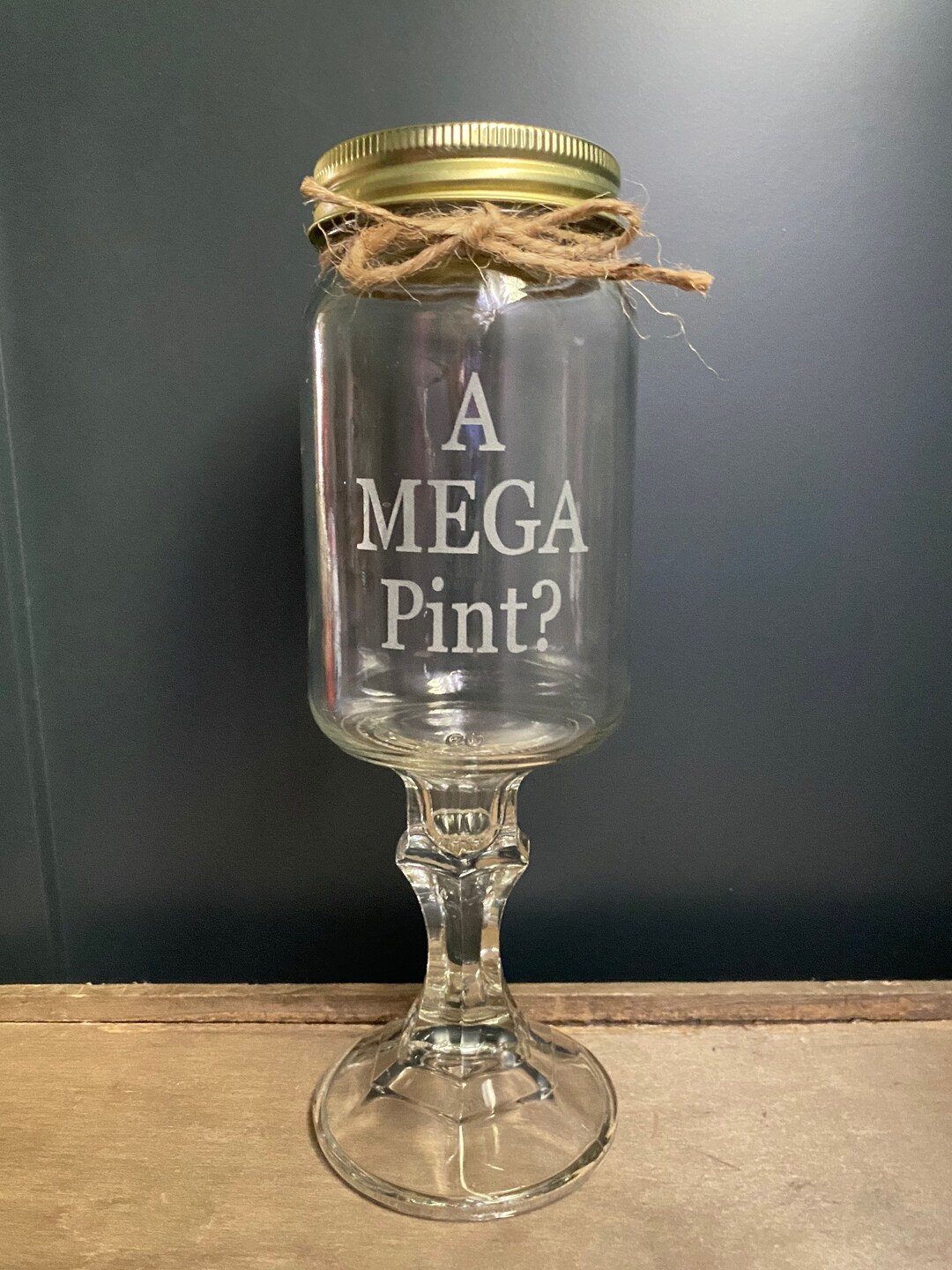 A MEGA Pint Mason Jar Wine Glasses, Redneck Wine Glasses, Johnny, Depp