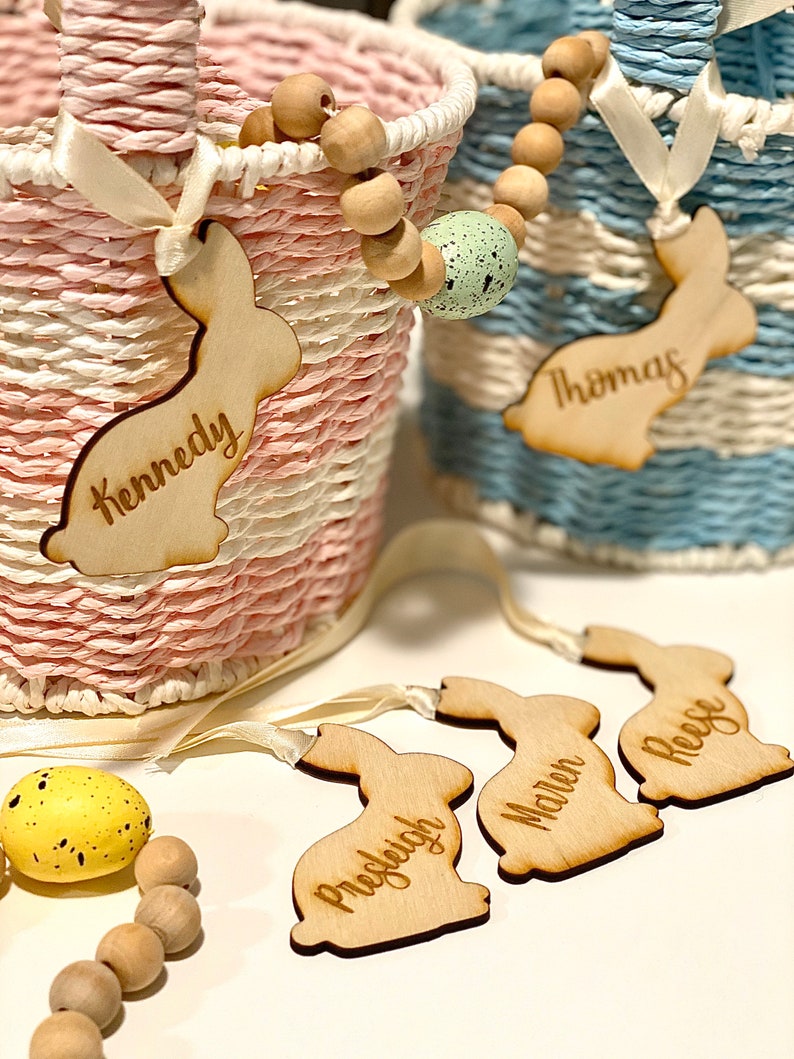 Personalized Easter Basket Bunny Tags, Bunny Tags, Easter Basket Personalized Tags image 3