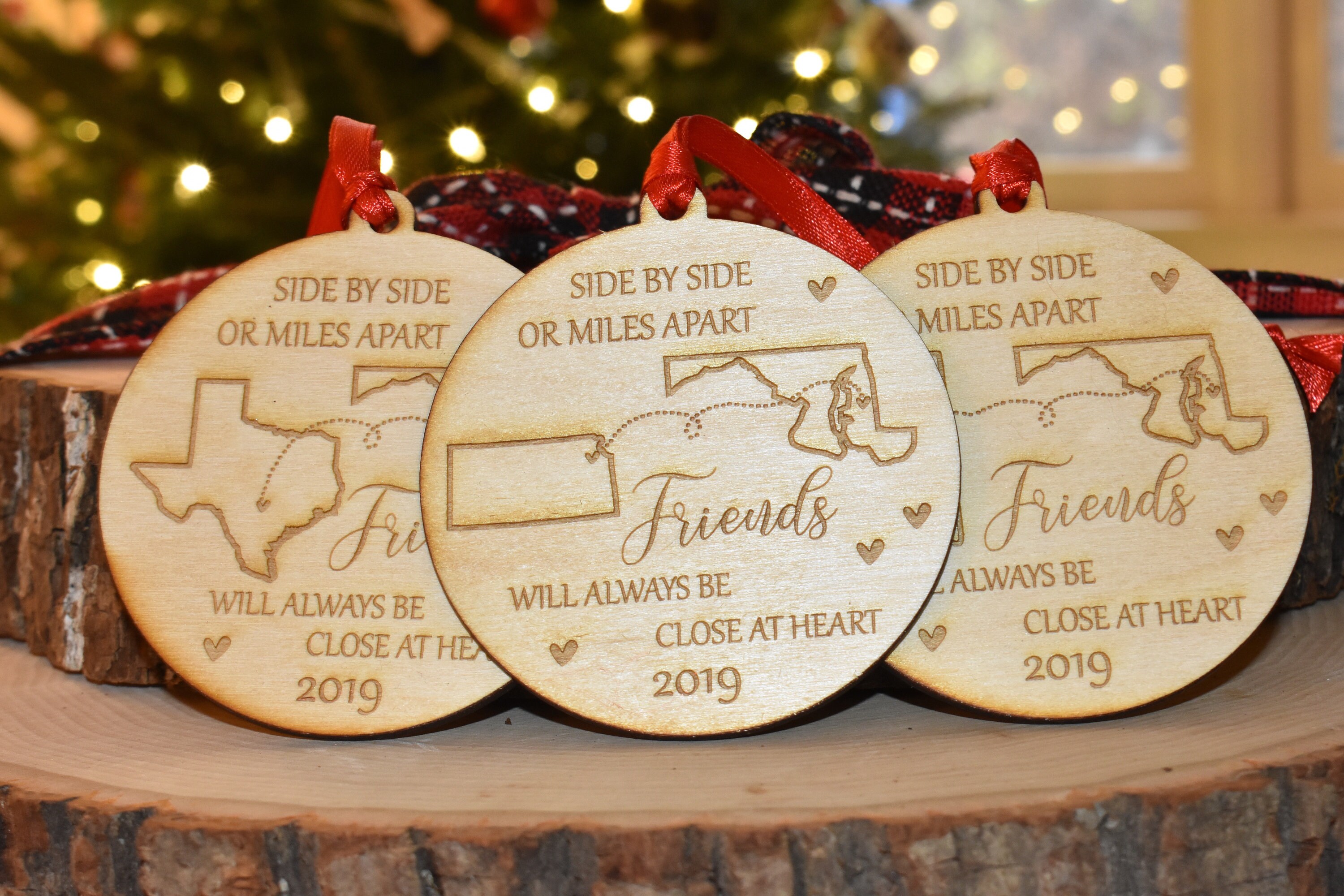 Best Friend Ornament Customized Bestie Ornaments State Etsy