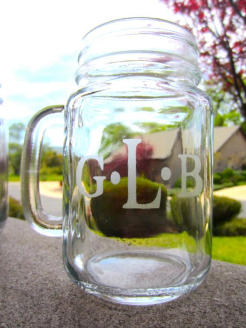 5 Mason Jar Mugs Personalized Customized Mason Jar Etsy