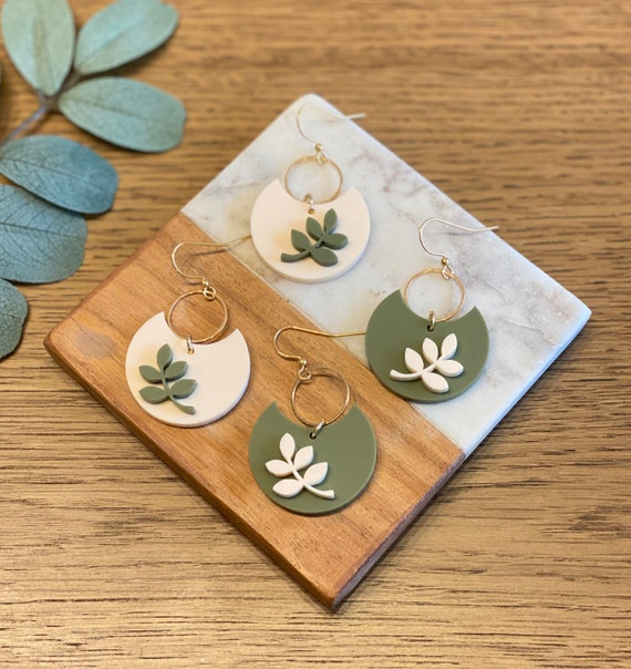 Leaf Acrylic Earrings Fall Statement Earrings Homestead Spring Earrings Etsy