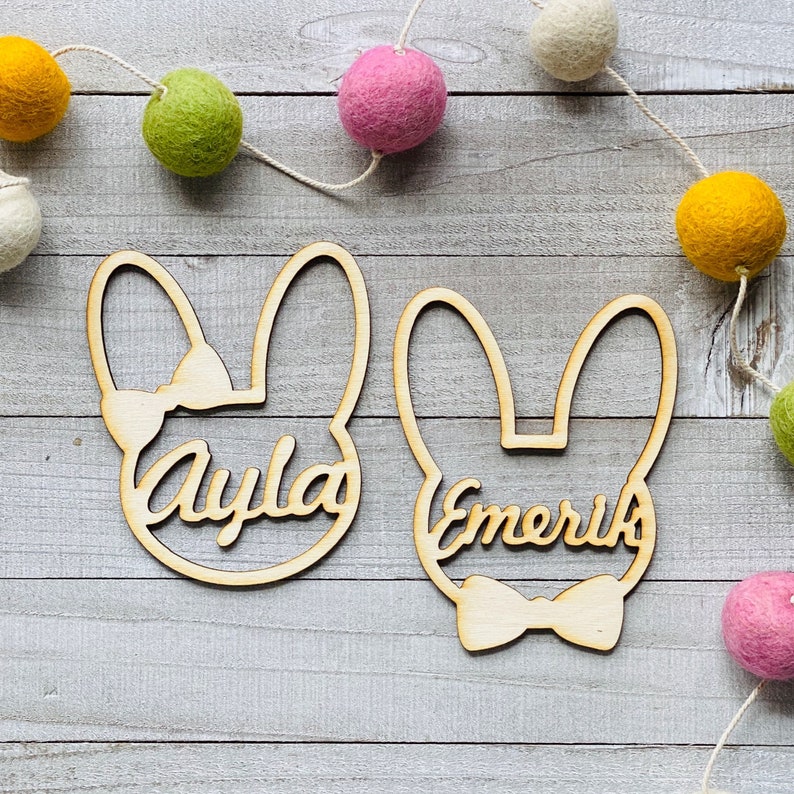 Personalized Easter Basket Tags, Bunny Tags, Easter Basket Personalized Tags image 1