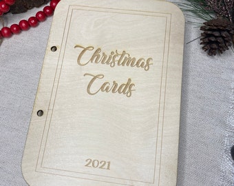 Wood Card Holder, Christmas Card Holder, Personalized Greeting Card Holder