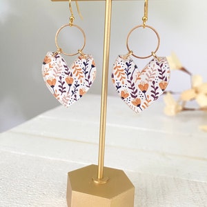 Floral Earrings, Acrylic Fall Foliage Earrings, Fall statement earrings, image 2