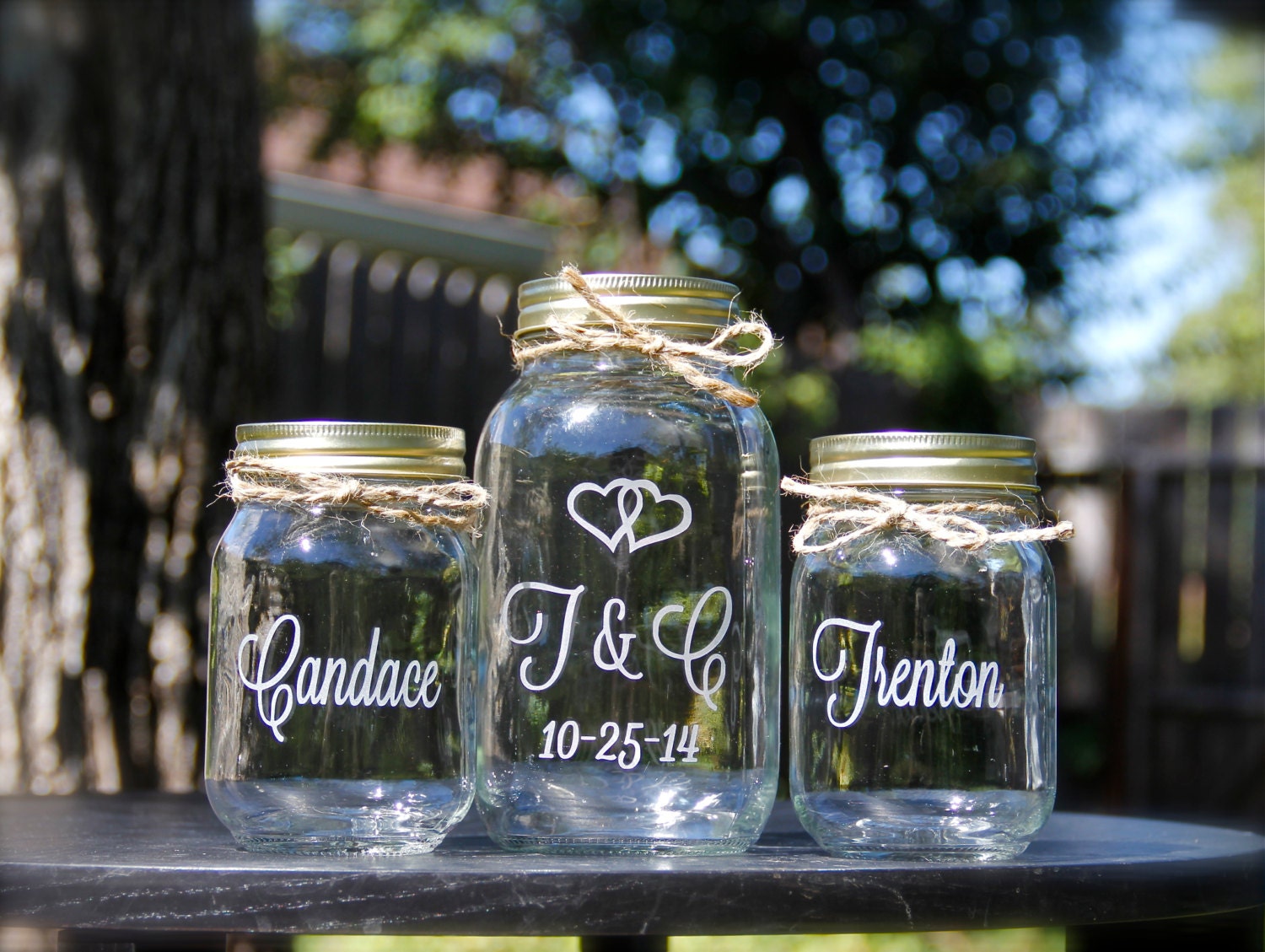3 Jar Sand Ceremony Set Unity Jars Wedding Mason Jars Etsy
