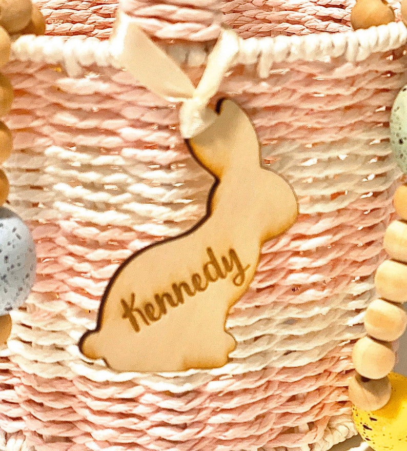 Personalized Easter Basket Bunny Tags, Bunny Tags, Easter Basket Personalized Tags image 2