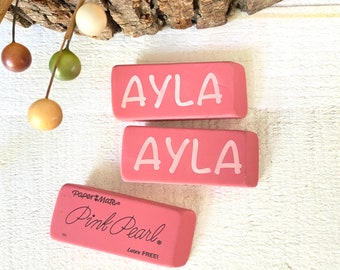 Personalized Erasers, Back to School, School Supplies, Name Eraser