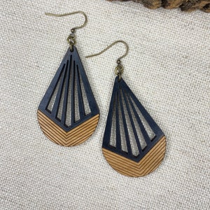 Wood Earrings, Geo Earrings, Laser Cut Wood Earrings, Geometric
