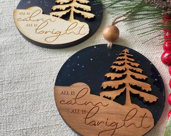 All Is Calm Christmas Ornament, All Is Calm, Acrylic Ornaments