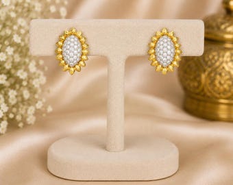 Pendientes de clip con diamantes de 2,65 quilates / Oro amarillo de 18 quilates, talla brillante redonda, G VS1