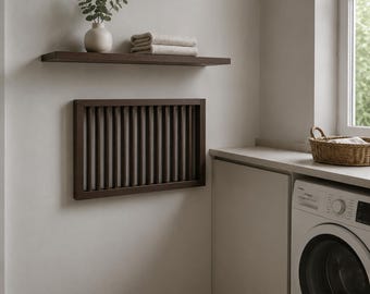 Wall Mounted Wooden Drying Rack, Foldable Laundry Drying Rack, Dark Wood Clothes Drying Rack