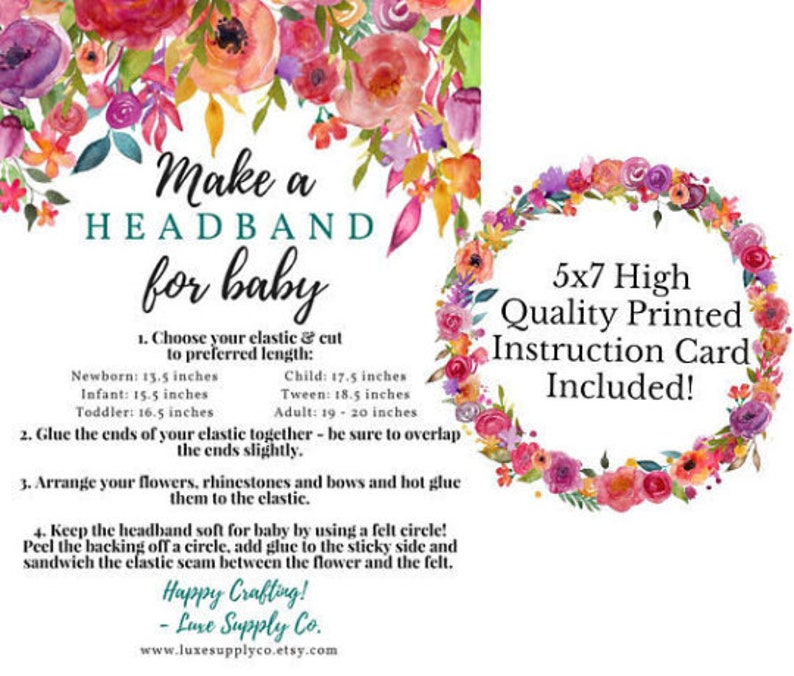 DIY Baby Headband Making Kit Pink Gold White Grey Etsy