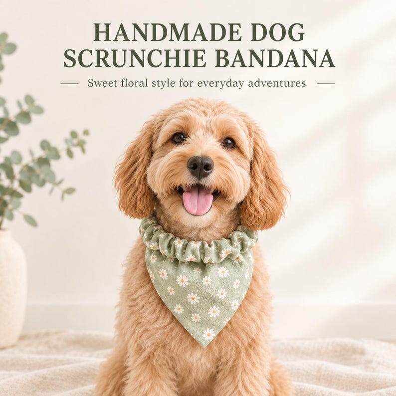 Paper Dog Tutorial Dog Scrunchie Bandana Sewing Pattern, DIY Pet Scarf PDF, Reversible Dog ...