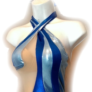 Blue metallic Figure skating, Circus, Showgirl, rhythm gymnastics costume