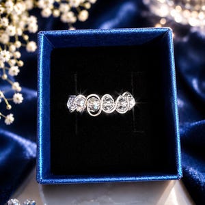 Handmade Clear Crystal Wire Wrapped Ring, Silver Plated Adjustable Jewellery