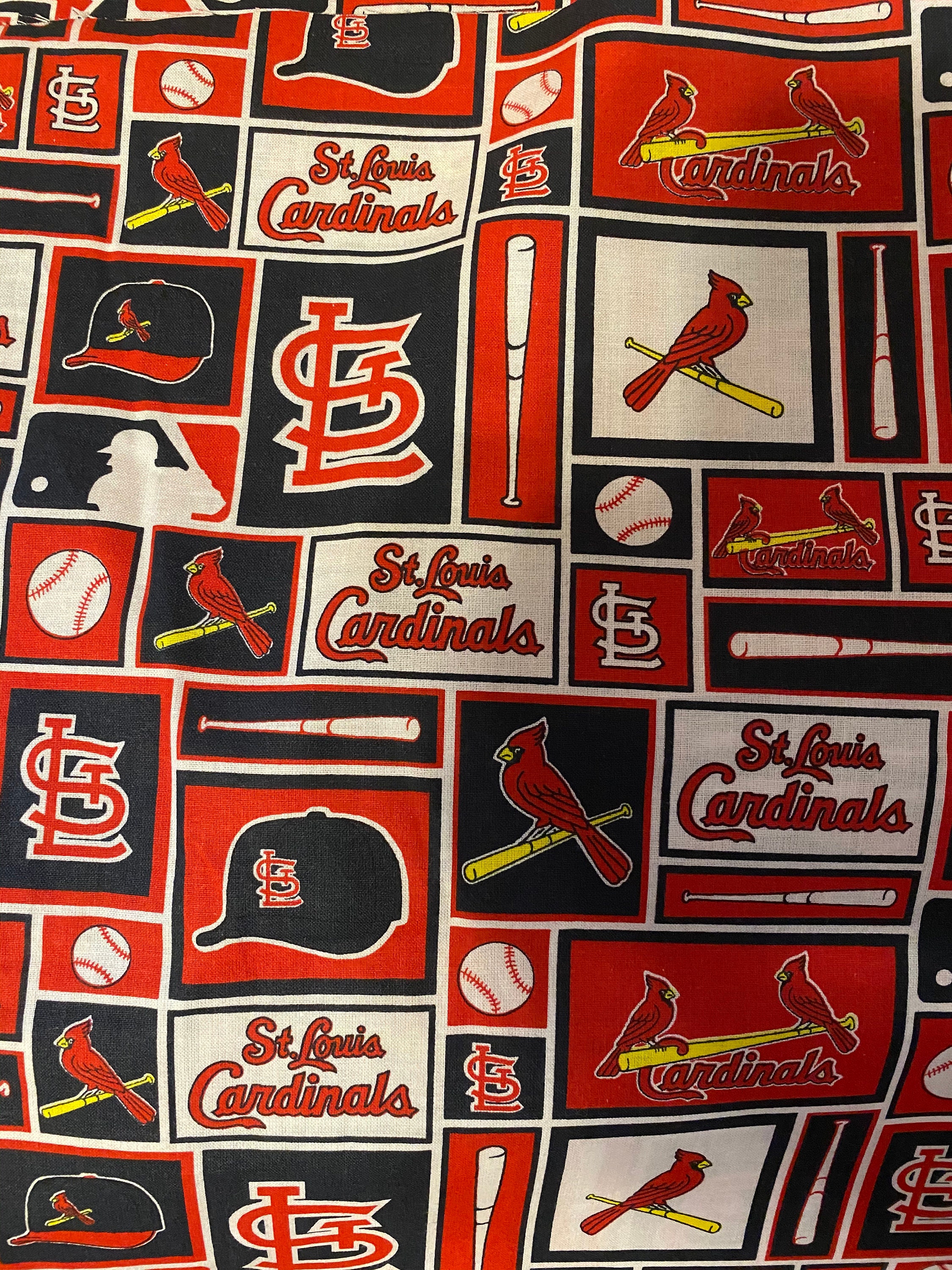 St. Louis Cardinals 58 100% Cotton Logo Sports Sewing & Craft Fabric 10 yd  By the Bolt, Red, White and Yellow