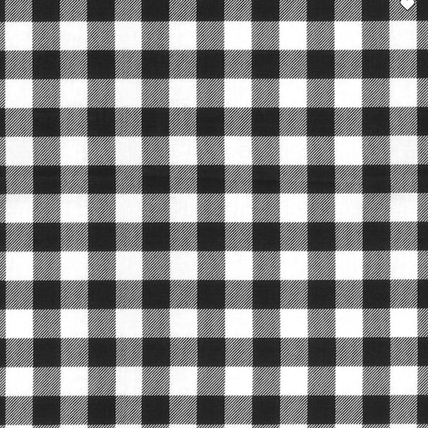 Christmas Black & White Buffalo Check Cotton Fabric - 18” x 44" - .