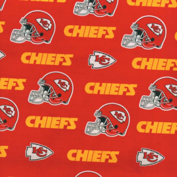 Kansas City Chiefs Red Fabric - 18" x 58" 100% Cotton - .