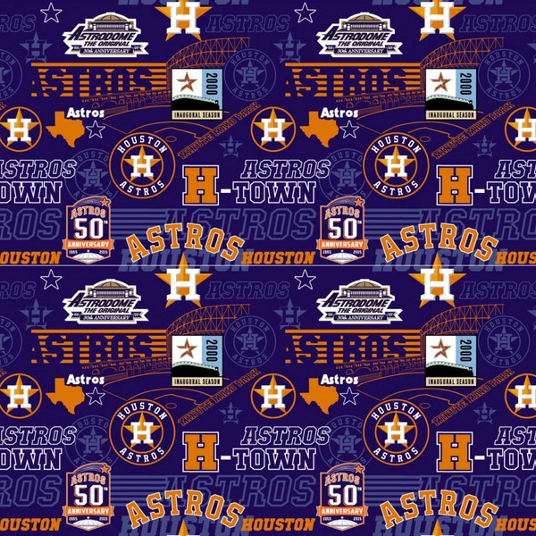 Houston Astros Fabric 18” x 44” 100% Cotton - .