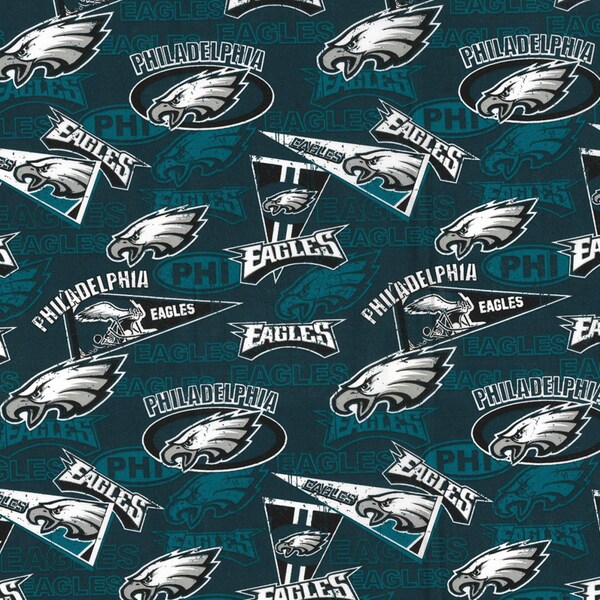 Philadelphia Eagles Banner Fabric - 18" x 42" 100% Cotton - .