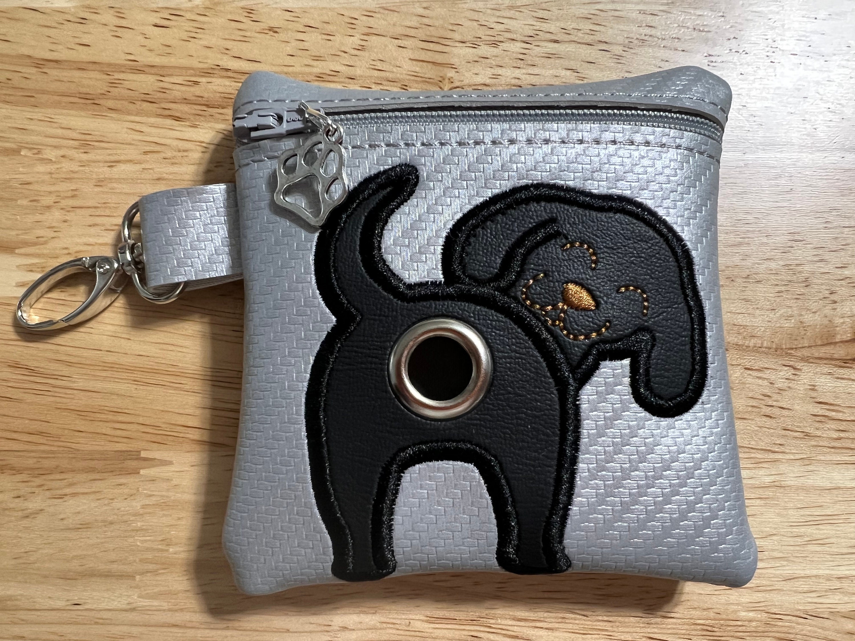 Soporte de bolsa de caca de labrador negro Carbono plateado - España