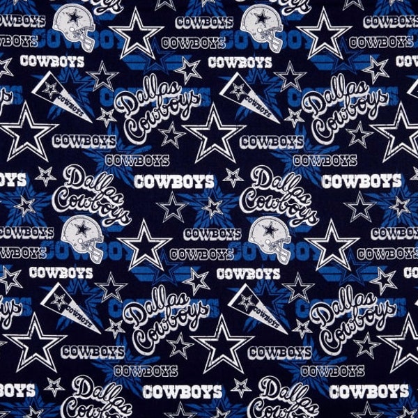 Dallas Cowboys Retro Blue Fabric 18” x 58” 100% Cotton - .