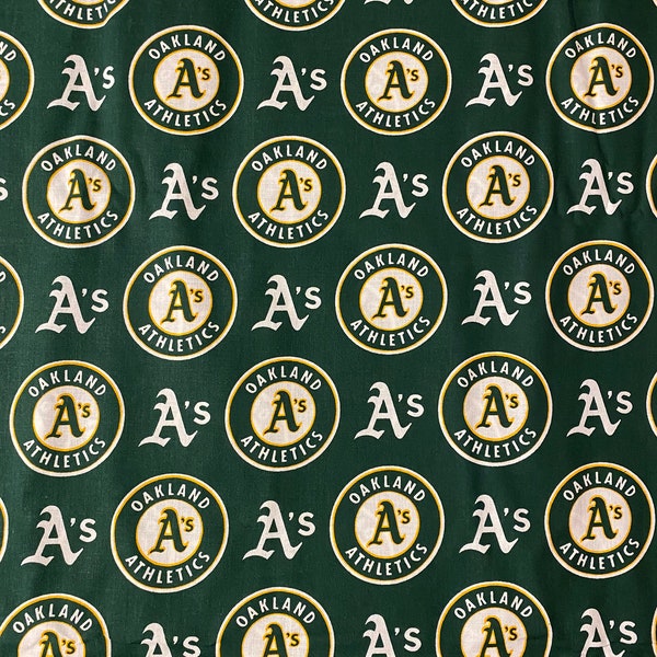 Oakland A's Green Fabric 18” x 58” 100% Cotton - .