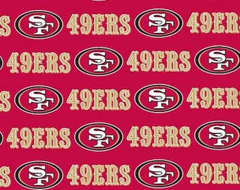 San Francisco 49ers Red Fabric - 18" x 58" 100% Cotton - .