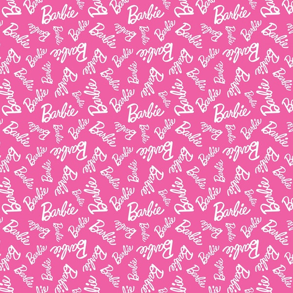 Barbie Girl Toss Hot Pink Fabric - 18" x 44" - 100% Cotton - .