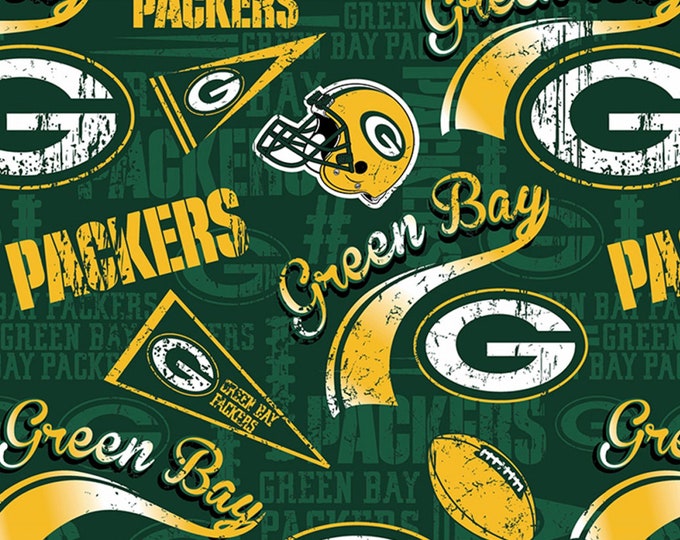 Greenbay Packers Fabric by the Yard Cotton Green Bay Packers - Etsy