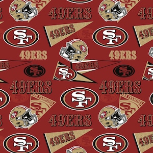 San Francisco 49ers Retro Fabric - 18" x 44" 100% Cotton - .