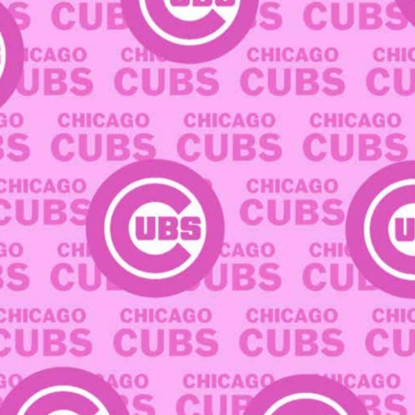 Chicago Cubs Pink Fabric 18” x 58” 100% Cotton - .