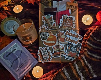 Herbstliche Überraschungsbox mit Büchern | Gemütliche Lesebox | Geschenk für Bücherliebhaber | Überraschungsbox | Herbstliches Wohlfühlpaket | Geschenk für Bücherfreunde