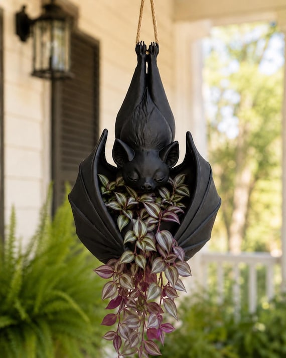 Hanging Bat Plant Pot – Creepy Gothic Planter
