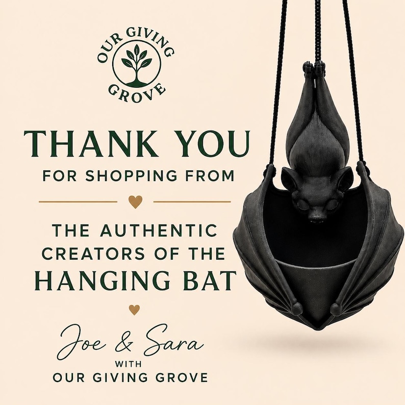 Hanging Bat Plant Pot – Creepy Gothic Planter image 3