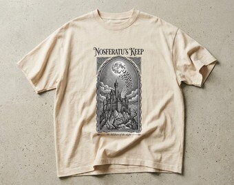Gothic Castle Tee, Vintage Victorian Engraving Vampire Shirt, Dark Academia Horror Graphic Tee