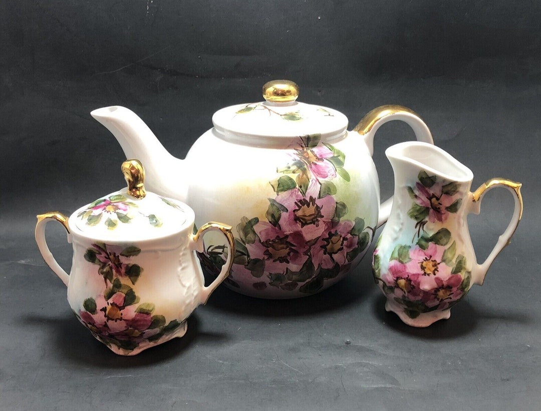 Cmielow Poland Porcelain Teapot Tea Set Creamer Sugar Hand Etsy
