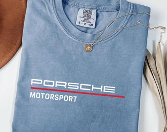 Porsche Motorsport T-Shirt, Unisex Cotton Car Enthusiast Tee
