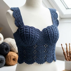 Häkelanleitung für ein Muschel-Bralette, Meerjungfrauen-Top, Strandbekleidung (PDF zum digitalen Download)