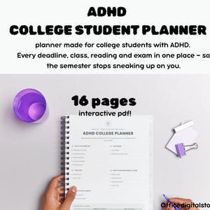 ADHD College Planner Printable & Digital Student Planner ADHD Syllabus Deadline Tracker Assignment Grade Tracker GoodNotes Undated PDF