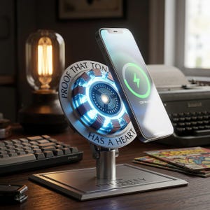 Magnetyczne ładowanie bezprzewodowe, replika reaktora łukowego Iron-M w skali 1:1 z wyświetlaczem LED, rekwizyt kolekcjonerski premium