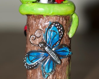 Bug/Snake Lighter Case | Handmade Polymer Clay Bic Lighter Sleeve