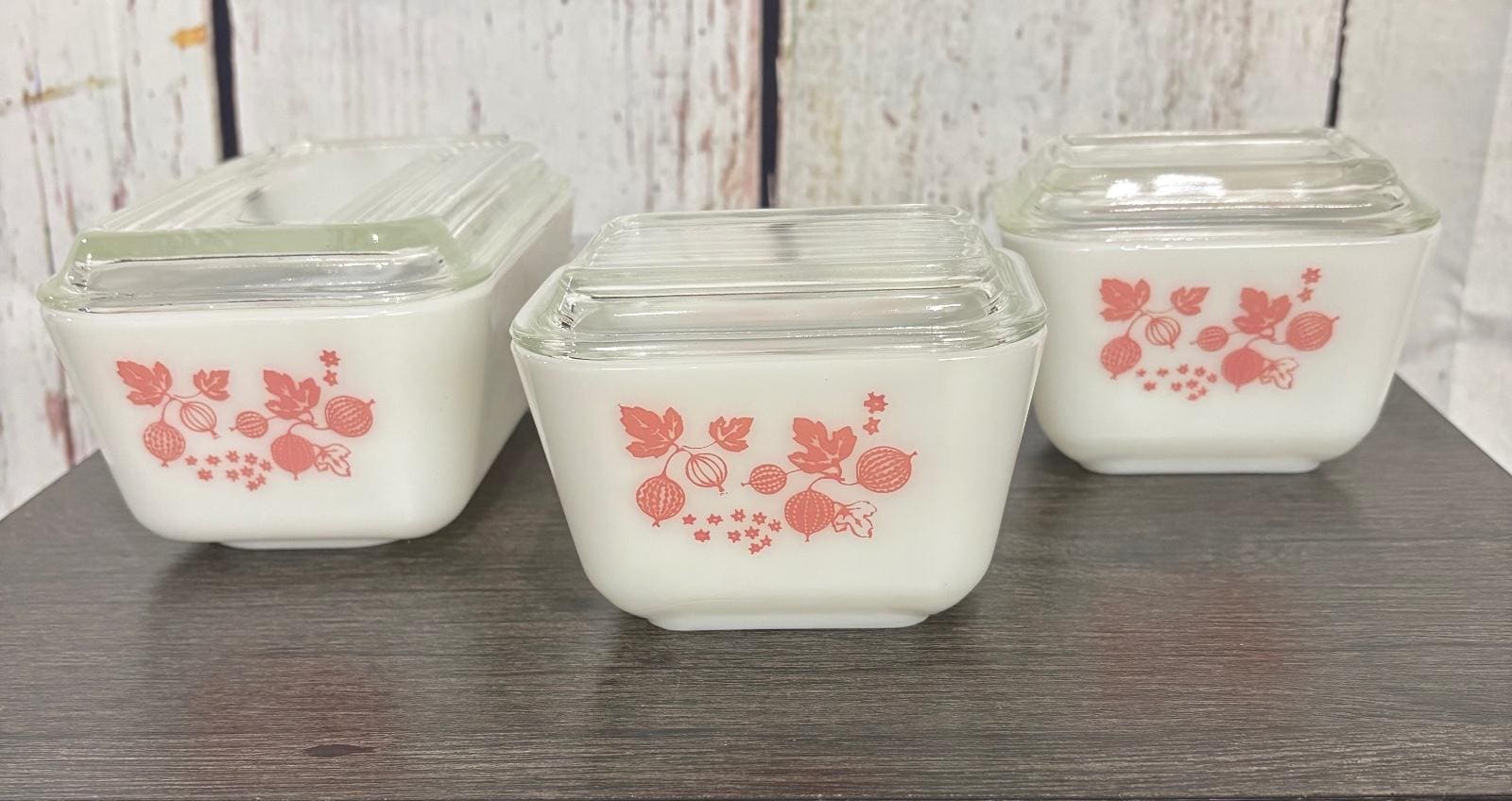Pyrex Pink Gooseberry Refrigerator Set - Etsy