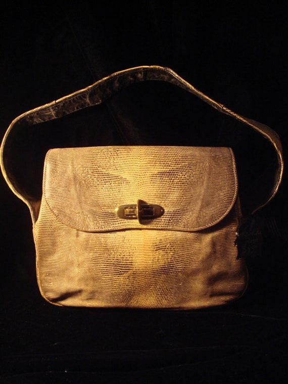 Chic Antique Lizard Skin Purse c. 1940’s - image 1