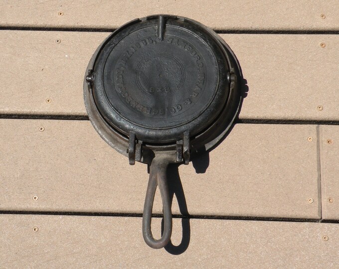 Antique Cast Iron Rotating Waffle Iron With Base, Sanford Near and Co Cast Iron Etsy