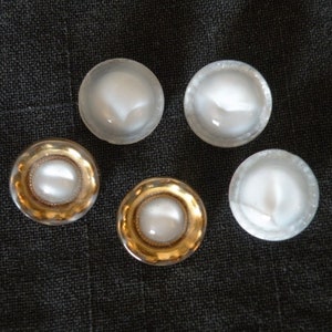 Vintage Moonglow Buttons, Le Chic White Moonglow Buttons