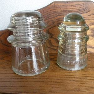 Vintage Clear Glass Insulators, Maydwell and Armstrongs Insulators