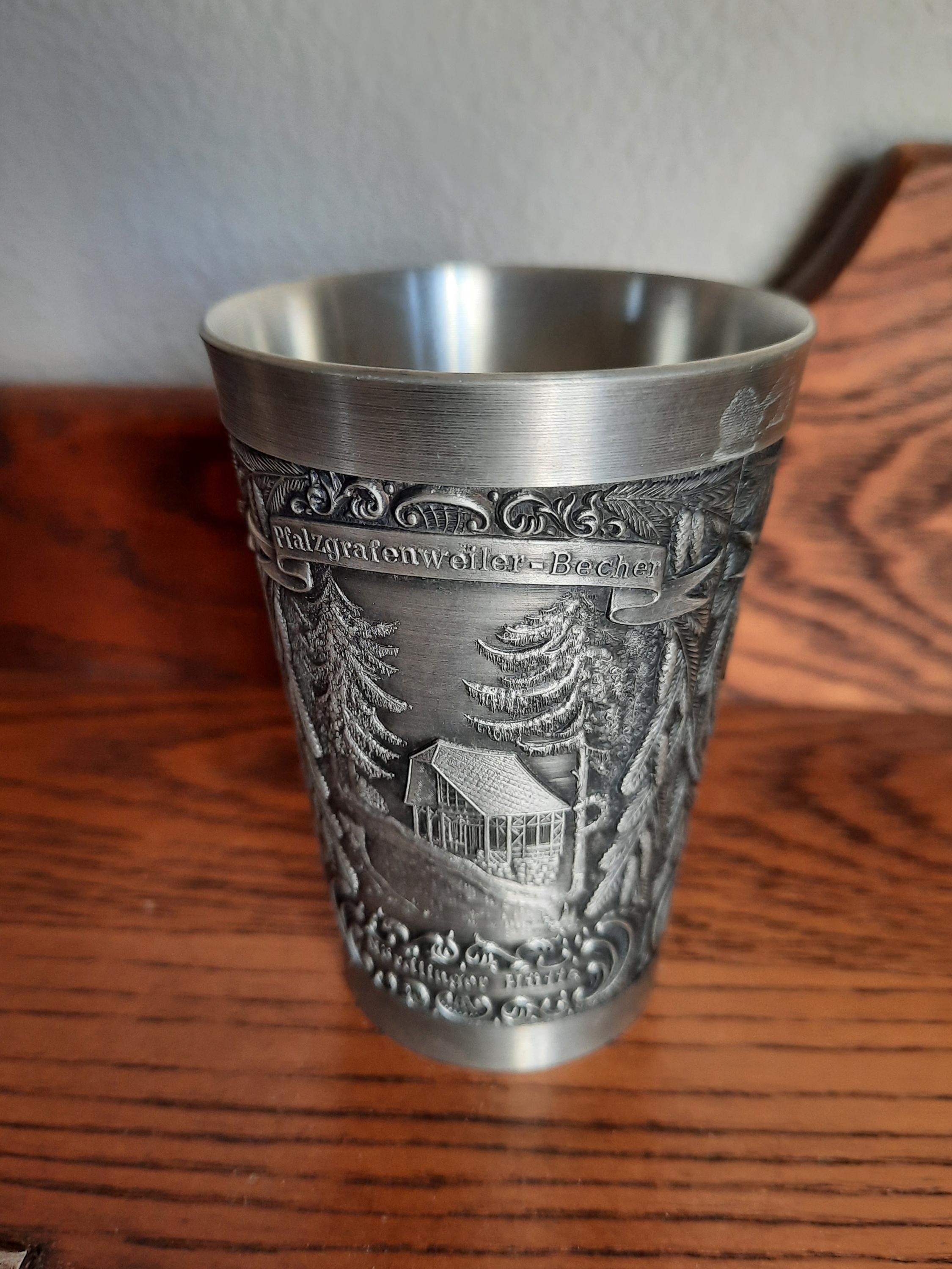 Vintage Zinn Becker Pewter Tumbler and Shot Glass - Etsy