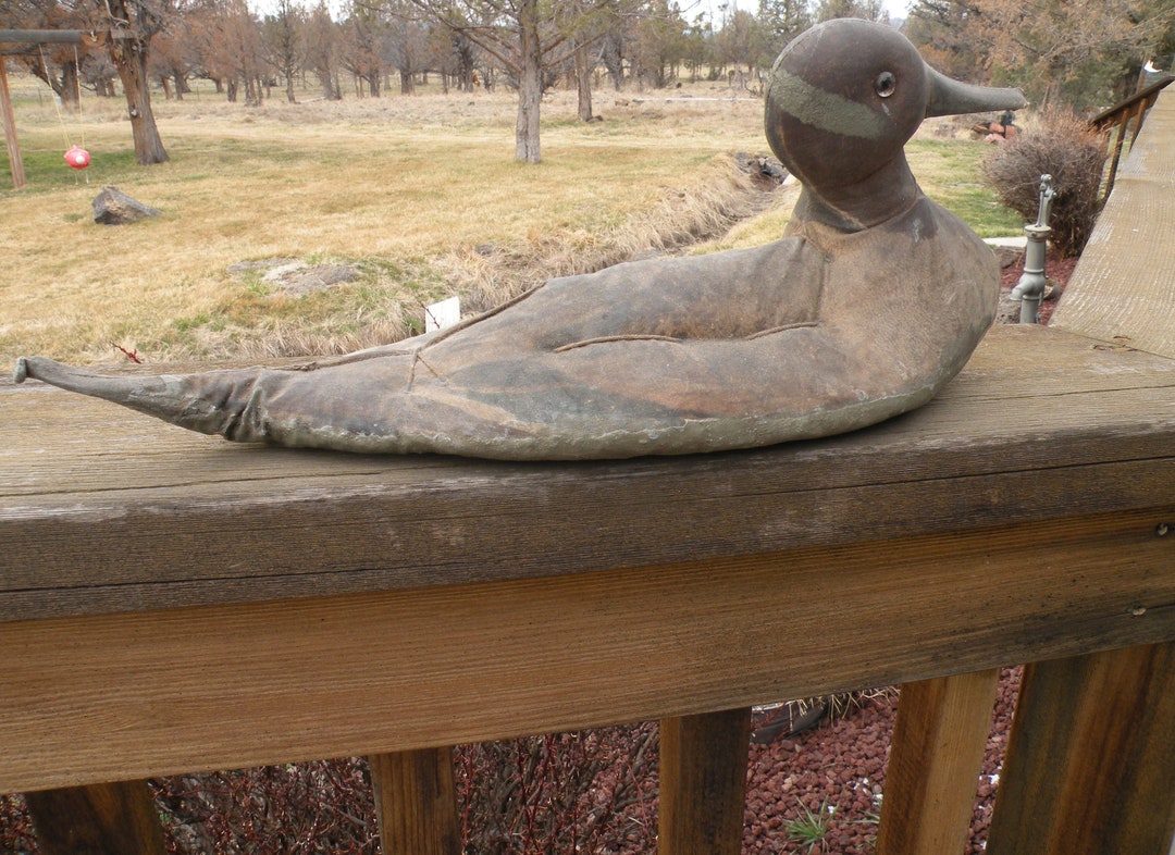 Canvas Duck Decoy, Vintage Canvas Decoy, Cloth Hunting Decoy, Cabin